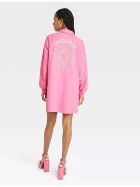 Target Pink Graphic Sunback Shirt Dress - 'Melanin' Sun Motif